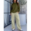 image:imageANRABESS Two Piece Lounge Sets for Women Gingham Sweatsuits  Crewneck Long Sleeve Sweatshirts Wide Leg Pants Set Travel Airport Clothing Daily Casual Wear Matching Fall Winter OutfitsGreen