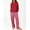 image:imageANRABESS Two Piece Lounge Sets for Women Gingham Sweatsuits  Crewneck Long Sleeve Sweatshirts Wide Leg Pants Set Travel Airport Clothing Daily Casual Wear Matching Fall Winter OutfitsRed