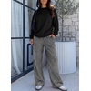 image:imageANRABESS Two Piece Lounge Sets for Women Gingham Sweatsuits  Crewneck Long Sleeve Sweatshirts Wide Leg Pants Set Travel Airport Clothing Daily Casual Wear Matching Fall Winter OutfitsBlack