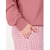 image:imageANRABESS Two Piece Lounge Sets for Women Gingham Sweatsuits  Crewneck Long Sleeve Sweatshirts Wide Leg Pants Set Travel Airport Clothing Daily Casual Wear Matching Fall Winter OutfitsPink