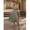 image:imageANRABESS Womens Smocked Summer Sleeveless Midi Dresses  Crewneck Elastic Waist Sundress with PocketsALine Flowy Dress2026 Casual Beach Vacation WorkSpring Fall LayeringOlive