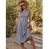 image:imageANRABESS Womens Smocked Summer Sleeveless Midi Dresses  Crewneck Elastic Waist Sundress with PocketsALine Flowy Dress2026 Casual Beach Vacation WorkSpring Fall LayeringBlue Striped