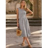 image:imageANRABESS Womens Smocked Summer Sleeveless Midi Dresses  Crewneck Elastic Waist Sundress with PocketsALine Flowy Dress2026 Casual Beach Vacation WorkSpring Fall LayeringKhaki White Dot