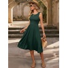 image:imageANRABESS Womens Smocked Summer Sleeveless Midi Dresses  Crewneck Elastic Waist Sundress with PocketsALine Flowy Dress2026 Casual Beach Vacation WorkSpring Fall LayeringDark Green