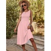 image:imageANRABESS Womens Smocked Summer Sleeveless Midi Dresses  Crewneck Elastic Waist Sundress with PocketsALine Flowy Dress2026 Casual Beach Vacation WorkSpring Fall LayeringPink Round Dot