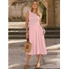 image:imageANRABESS Womens Smocked Summer Sleeveless Midi Dresses  Crewneck Elastic Waist Sundress with PocketsALine Flowy Dress2026 Casual Beach Vacation WorkSpring Fall LayeringPink Round Dot