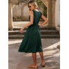 image:imageANRABESS Womens Smocked Summer Sleeveless Midi Dresses  Crewneck Elastic Waist Sundress with PocketsALine Flowy Dress2026 Casual Beach Vacation WorkSpring Fall LayeringDark Green