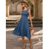 image:imageANRABESS Womens Smocked Summer Sleeveless Midi Dresses  Crewneck Elastic Waist Sundress with PocketsALine Flowy Dress2026 Casual Beach Vacation WorkSpring Fall LayeringBlue