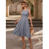 image:imageANRABESS Womens Smocked Summer Sleeveless Midi Dresses  Crewneck Elastic Waist Sundress with PocketsALine Flowy Dress2026 Casual Beach Vacation WorkSpring Fall LayeringBlue Striped