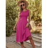 image:imageANRABESS Womens Smocked Summer Sleeveless Midi Dresses  Crewneck Elastic Waist Sundress with PocketsALine Flowy Dress2026 Casual Beach Vacation WorkSpring Fall LayeringHot Pink