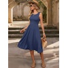 image:imageANRABESS Womens Smocked Summer Sleeveless Midi Dresses  Crewneck Elastic Waist Sundress with PocketsALine Flowy Dress2026 Casual Beach Vacation WorkSpring Fall LayeringNavy Blue