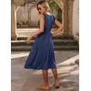 image:imageANRABESS Womens Smocked Summer Sleeveless Midi Dresses  Crewneck Elastic Waist Sundress with PocketsALine Flowy Dress2026 Casual Beach Vacation WorkSpring Fall LayeringNavy Blue