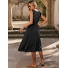 image:imageANRABESS Womens Smocked Summer Sleeveless Midi Dresses  Crewneck Elastic Waist Sundress with PocketsALine Flowy Dress2026 Casual Beach Vacation WorkSpring Fall LayeringBlack