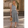 image:imageANRABESS Womens Smocked Summer Sleeveless Midi Dresses  Crewneck Elastic Waist Sundress with PocketsALine Flowy Dress2026 Casual Beach Vacation WorkSpring Fall LayeringBlack Striped