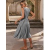 image:imageANRABESS Womens Smocked Summer Sleeveless Midi Dresses  Crewneck Elastic Waist Sundress with PocketsALine Flowy Dress2026 Casual Beach Vacation WorkSpring Fall LayeringBlack Striped