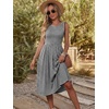 image:imageANRABESS Womens Smocked Summer Sleeveless Midi Dresses  Crewneck Elastic Waist Sundress with PocketsALine Flowy Dress2026 Casual Beach Vacation WorkSpring Fall LayeringBlack Striped
