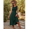 image:imageANRABESS Womens Smocked Summer Sleeveless Midi Dresses  Crewneck Elastic Waist Sundress with PocketsALine Flowy Dress2026 Casual Beach Vacation WorkSpring Fall LayeringDark Green