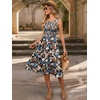 image:imageANRABESS Womens Smocked Summer Sleeveless Midi Dresses  Crewneck Elastic Waist Sundress with PocketsALine Flowy Dress2026 Casual Beach Vacation WorkSpring Fall LayeringFlower Cluster