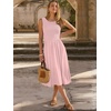 image:imageANRABESS Womens Smocked Summer Sleeveless Midi Dresses  Crewneck Elastic Waist Sundress with PocketsALine Flowy Dress2026 Casual Beach Vacation WorkSpring Fall LayeringPink Round Dot