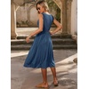 image:imageANRABESS Womens Smocked Summer Sleeveless Midi Dresses  Crewneck Elastic Waist Sundress with PocketsALine Flowy Dress2026 Casual Beach Vacation WorkSpring Fall LayeringBlue