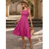 image:imageANRABESS Womens Smocked Summer Sleeveless Midi Dresses  Crewneck Elastic Waist Sundress with PocketsALine Flowy Dress2026 Casual Beach Vacation WorkSpring Fall LayeringHot Pink