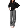 image:imageANRABESS Two Piece Lounge Sets for Women Gingham Sweatsuits  Crewneck Long Sleeve Sweatshirts Wide Leg Pants Set Travel Airport Clothing Daily Casual Wear Matching Fall Winter OutfitsBlack