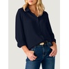 image:imageANRABESS Dressy Long Sleeve Button Down Shirts for Women  Business Casual Work Office Blouse Tops Soft Fabric Loose Fit Classic Style Fall Winter Transition ClothesNavy Blue