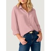 image:imageANRABESS Dressy Long Sleeve Button Down Shirts for Women  Business Casual Work Office Blouse Tops Soft Fabric Loose Fit Classic Style Fall Winter Transition ClothesBright Pink