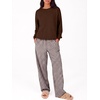 image:imageANRABESS Two Piece Sets for Women Gingham Pants Lounge Set  Long Sleeve Sweatshirts Wide Leg Pants Fall Outfits Travel Vacation Airport Fashion Clothing 2026 Daily Matching SweatsuitsBrown