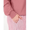 image:imageANRABESS Two Piece Sets for Women Gingham Pants Lounge Set  Long Sleeve Sweatshirts Wide Leg Pants Fall Outfits Travel Vacation Airport Fashion Clothing 2026 Daily Matching SweatsuitsPink