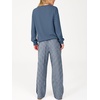 image:imageANRABESS Two Piece Sets for Women Gingham Pants Lounge Set  Long Sleeve Sweatshirts Wide Leg Pants Fall Outfits Travel Vacation Airport Fashion Clothing 2026 Daily Matching SweatsuitsBlue