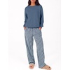 image:imageANRABESS Two Piece Sets for Women Gingham Pants Lounge Set  Long Sleeve Sweatshirts Wide Leg Pants Fall Outfits Travel Vacation Airport Fashion Clothing 2026 Daily Matching SweatsuitsBlue