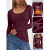 image:imageANRABESS Women Long Sleeve Thermal Shirts Scoop Neck Top  Fleece Lined Warm Layer Undershirt Soft Slim Fit Casual Basic Cute Top 2026 Fall Winter Clothes Daily WearDeep Red