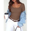 image:imageANRABESS Women Long Sleeve Thermal Shirts Scoop Neck Top  Fleece Lined Warm Layer Undershirt Soft Slim Fit Casual Basic Cute Top 2026 Fall Winter Clothes Daily WearCoffee