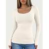 image:imageANRABESS Women Long Sleeve Thermal Shirts Scoop Neck Top  Fleece Lined Warm Layer Undershirt Soft Slim Fit Casual Basic Cute Top 2026 Fall Winter Clothes Daily WearBeige