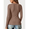 image:imageANRABESS Women Long Sleeve Thermal Shirts Scoop Neck Top  Fleece Lined Warm Layer Undershirt Soft Slim Fit Casual Basic Cute Top 2026 Fall Winter Clothes Daily WearCoffee