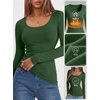 image:imageANRABESS Women Long Sleeve Thermal Shirts Scoop Neck Top  Fleece Lined Warm Layer Undershirt Soft Slim Fit Casual Basic Cute Top 2026 Fall Winter Clothes Daily WearDeep Green