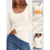 image:imageANRABESS Women Long Sleeve Thermal Shirts Scoop Neck Top  Fleece Lined Warm Layer Undershirt Soft Slim Fit Casual Basic Cute Top 2026 Fall Winter Clothes Daily WearBeige