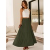 image:imageANRABESS Womens Maxi Skirts Elastic High Waist ALine Tiered Long Flowy Boho Skirts Summer Casual Beach amp Vacation WearArmy Green