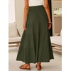 image:imageANRABESS Womens Maxi Skirts Elastic High Waist ALine Tiered Long Flowy Boho Skirts Summer Casual Beach amp Vacation WearArmy Green
