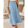 image:imageANRABESS Womens Maxi Skirts Elastic High Waist ALine Tiered Long Flowy Boho Skirts Summer Casual Beach amp Vacation WearBright Blue