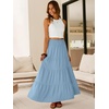 image:imageANRABESS Womens Maxi Skirts Elastic High Waist ALine Tiered Long Flowy Boho Skirts Summer Casual Beach amp Vacation WearBright Blue