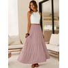 image:imageANRABESS Womens Maxi Skirts Elastic High Waist ALine Tiered Long Flowy Boho Skirts Summer Casual Beach amp Vacation WearBright Pink