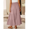 image:imageANRABESS Womens Maxi Skirts Elastic High Waist ALine Tiered Long Flowy Boho Skirts Summer Casual Beach amp Vacation WearBright Pink