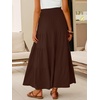image:imageANRABESS Womens Maxi Skirts Elastic High Waist ALine Tiered Long Flowy Boho Skirts Summer Casual Beach amp Vacation WearCoffee