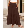 image:imageANRABESS Womens Maxi Skirts Elastic High Waist ALine Tiered Long Flowy Boho Skirts Summer Casual Beach amp Vacation WearCoffee