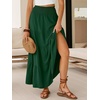 image:imageANRABESS Womens Maxi Skirts Elastic High Waist ALine Tiered Long Flowy Boho Skirts Summer Casual Beach amp Vacation WearForest Green