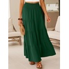 image:imageANRABESS Womens Maxi Skirts Elastic High Waist ALine Tiered Long Flowy Boho Skirts Summer Casual Beach amp Vacation WearForest Green