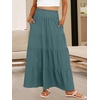 image:imageANRABESS Womens Maxi Skirts Elastic High Waist ALine Tiered Long Flowy Boho Skirts Summer Casual Beach amp Vacation WearLake