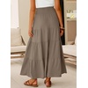 image:imageANRABESS Womens Maxi Skirts Elastic High Waist ALine Tiered Long Flowy Boho Skirts Summer Casual Beach amp Vacation WearLight Camel